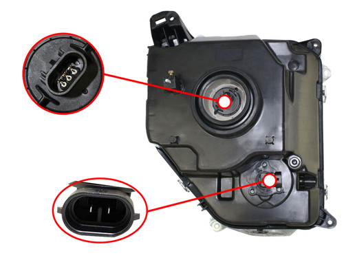 HEAD LAMP LH CHROME BEZEL W/FOG LAMP ROUND BULB SHIELD CAPA REPLACEMENT FOR JEEP LIBERTY 2008 PARTSLINK NUMBER  CH2502233C