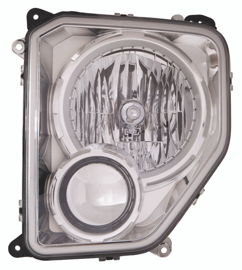 HEAD LAMP LH CHROME BEZEL W/O FOG LAMP ROUND BULB SHIELD CAPA REPLACEMENT FOR JEEP LIBERTY 2008 PARTSLINK NUMBER  CH2502234C
