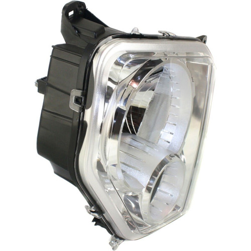 HEAD LAMP RH CHROME BEZEL W/FOG LAMP ROUND BULB SHIELD CAPA REPLACEMENT FOR JEEP LIBERTY 2008 PARTSLINK NUMBER  CH2503233C