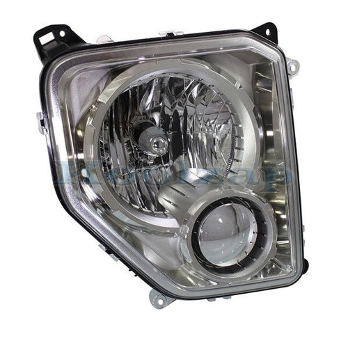 HEAD LAMP RH CHROME BEZEL W/O FOG LAMP ROUND BULB SHIELD CAPA REPLACEMENT FOR JEEP LIBERTY 2008 PARTSLINK NUMBER  CH2503234C