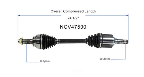 C V AXLE LH 4CYL 2.0L REPLACEMENT FOR MAZDA MAZDA 3 2005 PARTSLINK NUMBER NCV47500