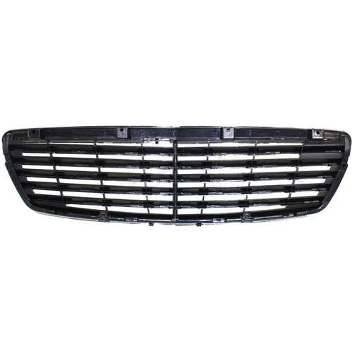 GRILLE CHROME/BLACK W/AVANTGARDE W/O SENSOR (11 MOULDING) REPLACEMENT FOR MERCEDES E500 2005 PARTSLINK NUMBER MB1200141