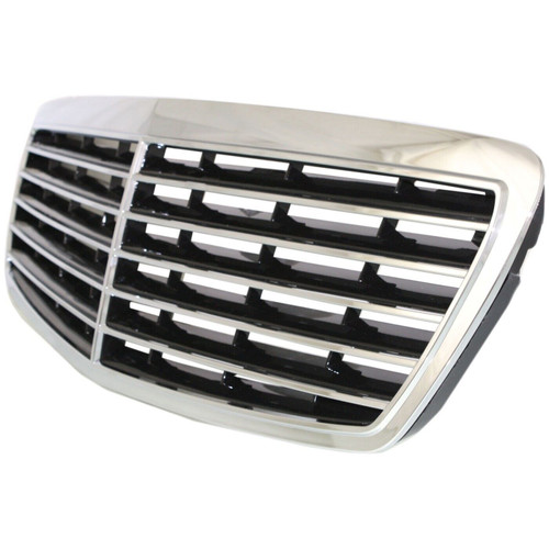 GRILLE CHROME/BLACK W/AVANTGARDE W/O SENSOR (11 MOULDING) REPLACEMENT FOR MERCEDES E55 AMG 2005 PARTSLINK NUMBER MB1200141