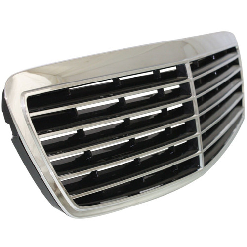 GRILLE CHROME/BLACK W/AVANTGARDE W/O SENSOR (11 MOULDING) REPLACEMENT FOR MERCEDES E55 AMG 2005 PARTSLINK NUMBER MB1200141