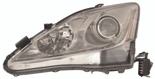 HEAD LAMP LH HALOGEN W/O AUTO LEVELING HQ REPLACEMENT FOR LEXUS IS250 SEDAN 2008 PARTSLINK NUMBER  LX2502132