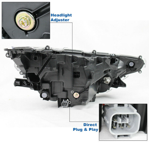 HEAD LAMP LH LED BLACK BEZEL NORTH AMERICAN BUILT LE MODELS EXCLUDE HYB CAPA  REPLACEMENT FOR TOYOTA RAV 4 2019 PARTSLINK NUMBER TO2502274C