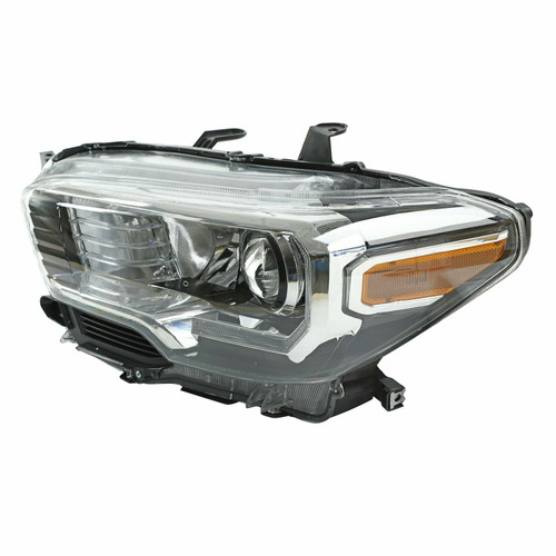 HEAD LAMP LH W/LED FOG LAMP BLACK BEZEL HQ  REPLACEMENT FOR TOYOTA TACOMA PICKUP 2WD 2019 PARTSLINK NUMBER  TO2502254