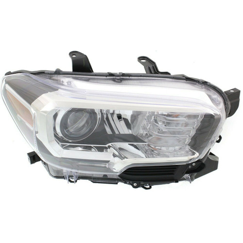 HEAD LAMP RH HALOGEN BLACK/CHROME BEZEL W/O LED DRL CAPA  REPLACEMENT FOR TOYOTA TACOMA PICKUP 2WD 2019 PARTSLINK NUMBER TO2503243C