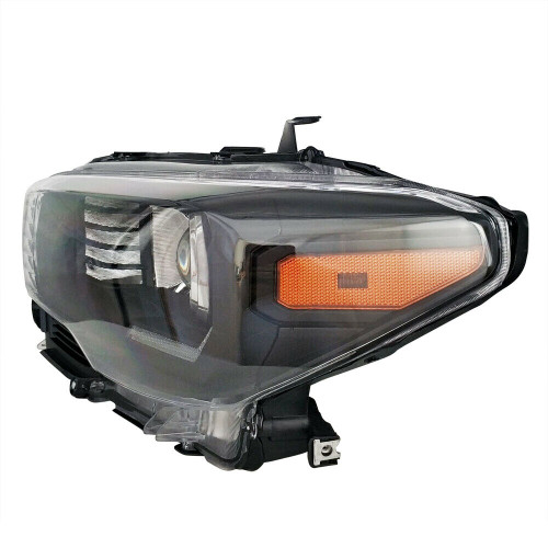HEAD LAMP RH W/LED FOG LAMP BLACK BEZEL CAPA  REPLACEMENT FOR TOYOTA TACOMA PICKUP 2WD 2019 PARTSLINK NUMBER TO2503254C