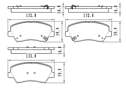 BRAKE PADS SET FR CERAMIC REPLACEMENT FOR HYUNDAI ELANTRA GT-HATCHBACK 2015 PARTSLINK NUMBER D1543 BRAKE PADS SET FR CERAMIC REPLACEMENT FOR HYUNDAI ELANTRA GT-HATCHBACK 2015 PARTSLINK NUMBER D1543