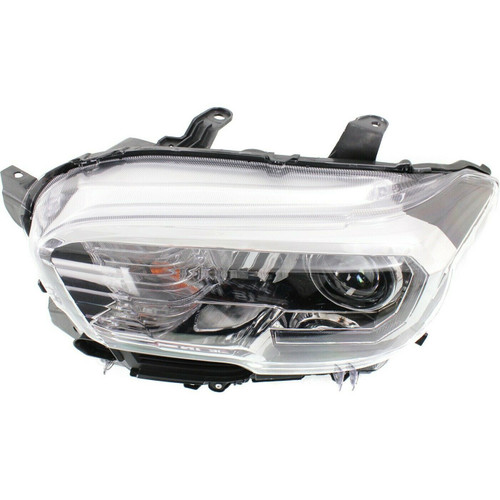 HEAD LAMP LH HALOGEN W/LED DRL/FOG LAMP/BLACK BEZEL REPLACEMENT FOR TOYOTA TACOMA PICKUP 4WD 2019 PARTSLINK NUMBER   TO2502244U