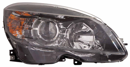 HEAD LAMP RH HALOGEN BLACK HOUSING HQ REPLACEMENT FOR MERCEDES C230 2008 PARTSLINK NUMBER  MB2503185