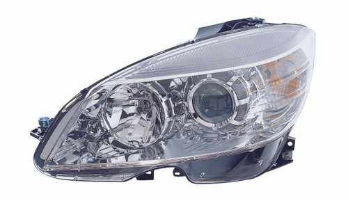 HEAD LAMP LH W/CHROME RING FROM 09/02/2007 CAPA REPLACEMENT FOR MERCEDES C300 2008 PARTSLINK NUMBER  MB2502163C