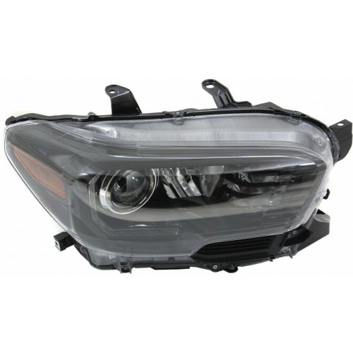 HEAD LAMP RH W/LED FOG LAMP BLACK BEZEL HQ REPLACEMENT FOR TOYOTA TACOMA PICKUP 4WD 2019 PARTSLINK NUMBER   TO2503254