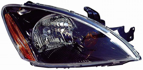 HEAD LAMP RH BLACK BEZEL FOR RALLIART MODEL HQ REPLACEMENT FOR MITSUBISHI LANCER 2005 PARTSLINK NUMBER MI2503135