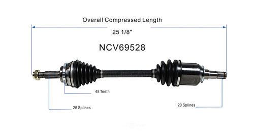 C V AXLE LH AWD REPLACEMENT FOR PONTIAC VIBE 2008 PARTSLINK NUMBER NCV69528 C V AXLE LH AWD REPLACEMENT FOR PONTIAC VIBE 2008 PARTSLINK NUMBER NCV69528
