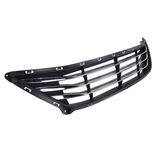 GRILLE LOWER KOREA BUILT BLACK W/THREE CHROME BARS   REPLACEMENT FOR HYUNDAI ELANTRA SEDAN 2015 PARTSLINK NUMBER  HY1036122