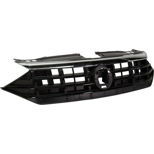 GRILLE CHROME UPPER MOULDING/BLACK LOWER MOULDING FOR R-LINE MODEL  REPLACEMENT FOR VOLKSWAGEN JETTA(TYPE 6) 2019 PARTSLINK NUMBER VW1200175