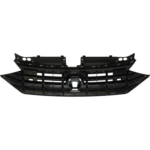 GRILLE CHROME UPPER MOULDING/BLACK LOWER MOULDING FOR R-LINE MODEL  REPLACEMENT FOR VOLKSWAGEN JETTA(TYPE 6) 2019 PARTSLINK NUMBER VW1200175