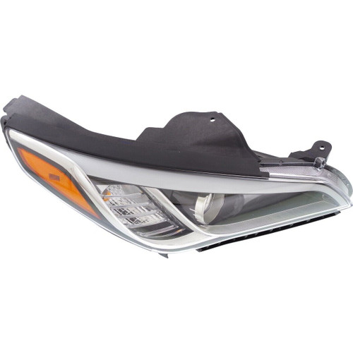 HEAD LAMP RH HALOGEN W/BLACK BEZEL/CHROME TRIM ALL MODELS 15-17/LTD/SPORT 16-17 CAPA  REPLACEMENT FOR HYUNDAI SONATA 2015 PARTSLINK NUMBER  HY2503183C
