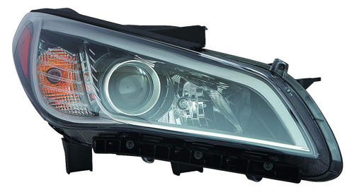 HEAD LAMP RH HALOGEN W/BLACK BEZEL/CHROME TRIM ALL MODELS 15-17/LTD/SPORT 16-17 CAPA  REPLACEMENT FOR HYUNDAI SONATA 2015 PARTSLINK NUMBER  HY2503183C
