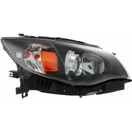 HEAD LAMP RH BLACK HALOGEN HQ REPLACEMENT FOR SUBARU IMPREZA 2008 PARTSLINK NUMBER  SU2503125