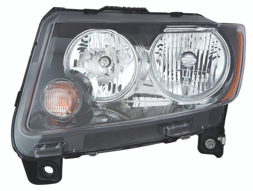 HEAD LAMP LH HALOGEN BLACK BEZEL HQ  REPLACEMENT FOR JEEP COMPASS MK 2015 PARTSLINK NUMBER  CH2502246