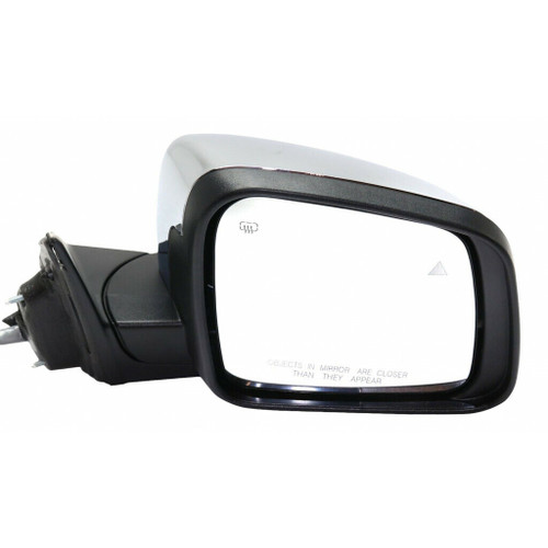 DOOR MIRROR RH POWER W/BLIND SPOT DETECTION W/O DIMMING CHROME  REPLACEMENT FOR JEEP GRAND CHEROKEE 2015 PARTSLINK NUMBER  CH1321416