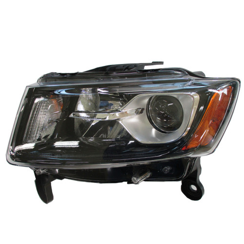 HEAD LAMP LH HALOGEN STD TYPE BLACK BEZEL CAPA  REPLACEMENT FOR JEEP GRAND CHEROKEE 2015 PARTSLINK NUMBER  CH2502308C