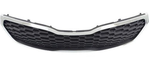 GRILLE PAINTED DARK SILVER W/CHROME MOULDING FOR EX  REPLACEMENT FOR KIA FORTE (5-DOOR HBACK) 2015 PARTSLINK NUMBER  KI1200156