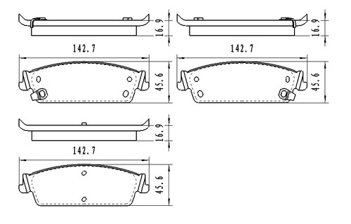 BRAKE PADS SET RR CERAMIC     REPLACEMENT FOR CADILLAC  ESCALADE 2013 PARTSLINK NUMBER  	D1194