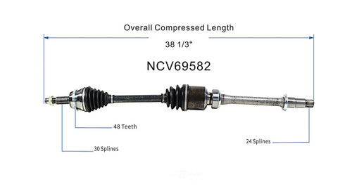 CV AXLE ASSEMBLY RH V6 FWD   REPLACEMENT FOR LEXUS ES350 2015 PARTSLINK NUMBER  NCV69582