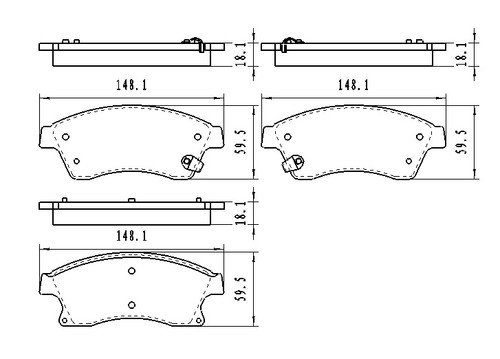 BRAKE PADS SET FR CERAMIC REPLACEMENT FOR CHEVROLET CRUZE 2013 PARTSLINK NUMBER D1522 BRAKE PADS SET FR CERAMIC REPLACEMENT FOR CHEVROLET CRUZE 2013 PARTSLINK NUMBER D1522