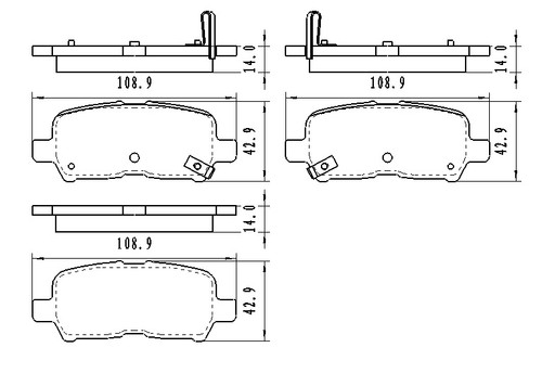 BRAKE PADS SET RR CERAMIC REPLACEMENT FOR CHEVROLET IMPALA 2013 PARTSLINK NUMBER D999 BRAKE PADS SET RR CERAMIC REPLACEMENT FOR CHEVROLET IMPALA 2013 PARTSLINK NUMBER D999