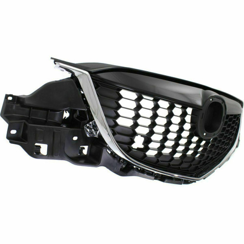GRILLE PARTIAL PAINTED-BK W/CHROME MLDG REPLACEMENT FOR MAZDA CX5 2015 PARTSLINK NUMBER MA1200187 GRILLE PARTIAL PAINTED-BK W/CHROME MLDG REPLACEMENT FOR MAZDA CX5 2015 PARTSLINK NUMBER MA1200187