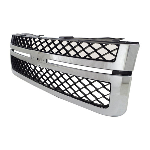 GRILLE MATTE-DK GRAY W/CHROME MLDG    REPLACEMENT FOR CHEVROLET PICKUP CHEVY SILVERADO 25-3500 2013 PARTSLINK NUMBER  GM1200639