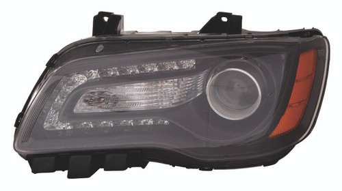 HEAD LAMP LH HALOGEN BLACK BEZEL HQ   REPLACEMENT FOR CHRYSLER 300 2013 PARTSLINK NUMBER  CH2502235
