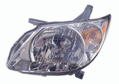 HEAD LAMP LH CHROME HOUSING HQ REPLACEMENT FOR PONTIAC VIBE 2005 PARTSLINK NUMBER GM2502249