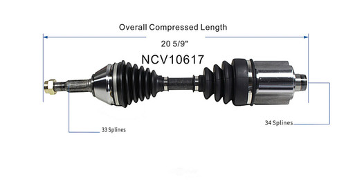 C V AXLE LH/RH EXC LH MT REPLACEMENT FOR SATURN ION SEDAN 2005 PARTSLINK NUMBER NCV10617