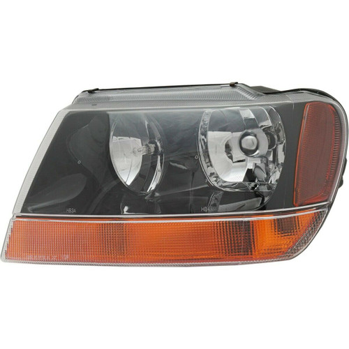 HEAD LAMP LH YELLOW HQ REPLACEMENT FOR  JEEP GRAND CHEROKEE 2000 PARTSLINK NUMBER  CH2502121