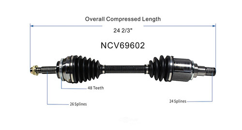 C V AXLE LH FWD REPLACEMENT FOR SCION TC 2005 PARTSLINK NUMBER NCV69602