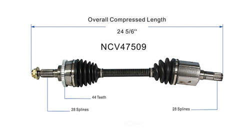 C V AXLE LH V6/4CYL 80-3925 REPLACEMENT FOR  MAZDA 626 2000 PARTSLINK NUMBER  NCV47509