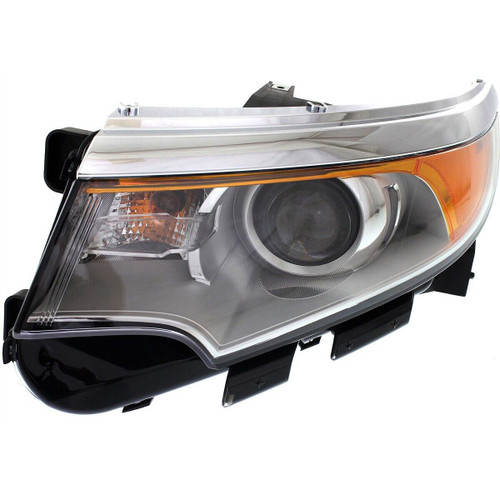 HEAD LAMP LH HALOGEN W/O SPORT W/O LOGO CHROME BEZEL HQ  REPLACEMENT FOR FORD EDGE 2013 PARTSLINK NUMBER  FO2502291