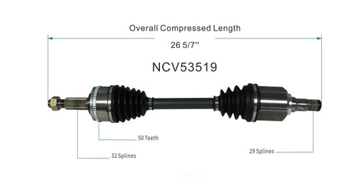 C V AXLE LH 80-4557 REPLACEMENT FOR NISSAN QUEST 2000 PARTSLINK NUMBER NCV53519 C V AXLE LH 80-4557 REPLACEMENT FOR NISSAN QUEST 2000 PARTSLINK NUMBER NCV53519