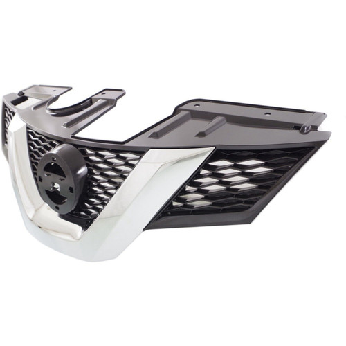GRILLE PAINTED BLACK W/CHROME MOULDING W/CAMERA HOLE  REPLACEMENT FOR NISSAN ROGUE 2015 PARTSLINK NUMBER  NI1200259