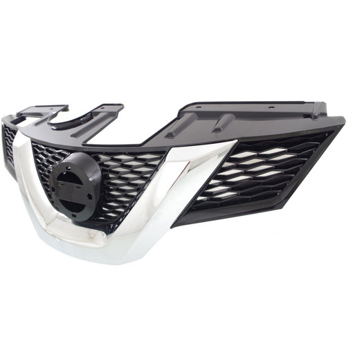 GRILLE PAINTED BLACK W/CHROME MOULDING W/O CAMERA HOLE REPLACEMENT FOR NISSAN ROGUE 2015 PARTSLINK NUMBER NI1200258 GRILLE PAINTED BLACK W/CHROME MOULDING W/O CAMERA HOLE REPLACEMENT FOR NISSAN ROGUE 2015 PARTSLINK NUMBER NI1200258