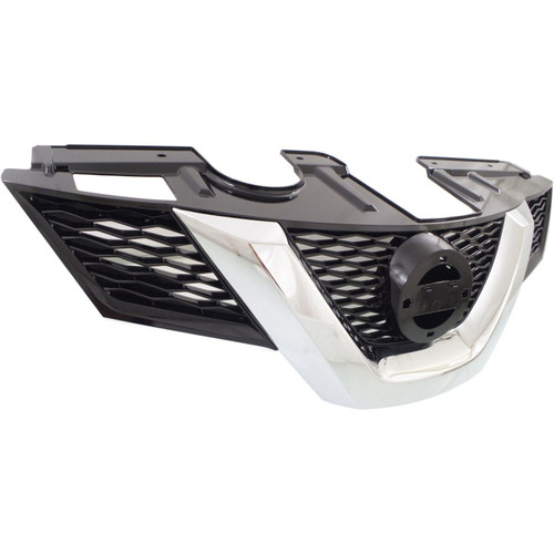 GRILLE PAINTED BLACK W/CHROME MOULDING W/O CAMERA HOLE REPLACEMENT FOR NISSAN ROGUE 2015 PARTSLINK NUMBER NI1200258 GRILLE PAINTED BLACK W/CHROME MOULDING W/O CAMERA HOLE REPLACEMENT FOR NISSAN ROGUE 2015 PARTSLINK NUMBER NI1200258