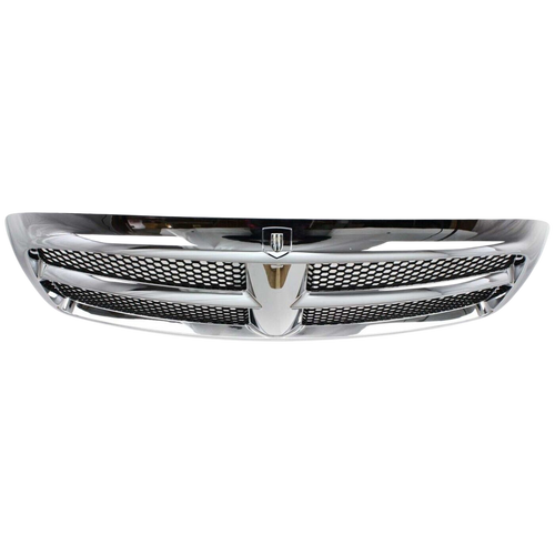 GRILLE ASSEMBLY BLACK WITH CHROME FRAME REPLACEMENT FOR DODGE PICKUP DODGE RAM 1500 2002 PARTSLINK NUMBER  CH1200248