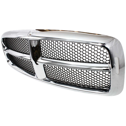 GRILLE ASSEMBLY BLACK WITH CHROME FRAME REPLACEMENT FOR DODGE PICKUP DODGE RAM 1500 2002 PARTSLINK NUMBER  CH1200248