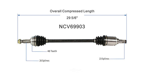 C V AXLE RR LH/RH AWD REPLACEMENT FOR TOYOTA MATRIX 2005 PARTSLINK NUMBER NCV69903